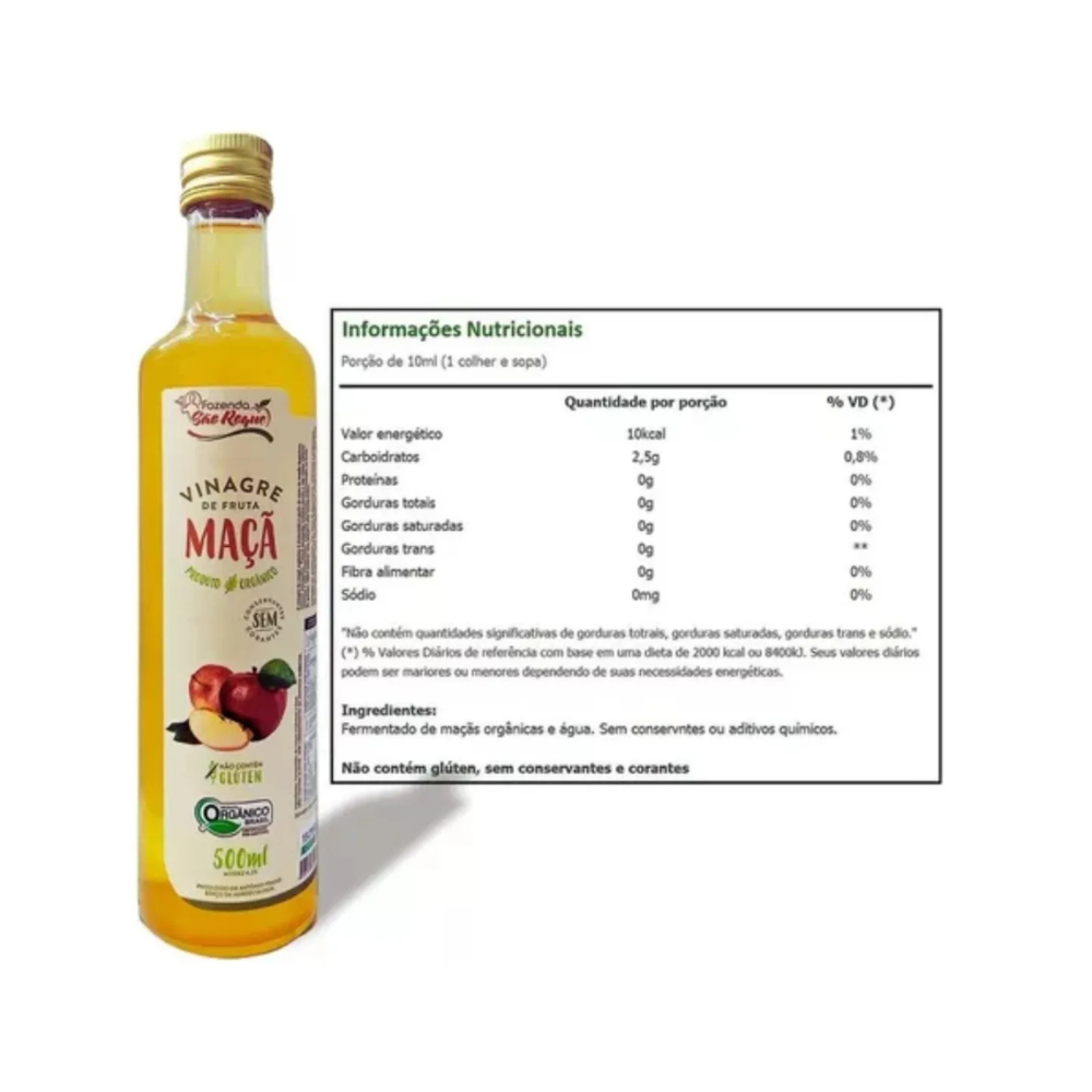 Vinagre de Maçã Orgânico 500ml - São Roque