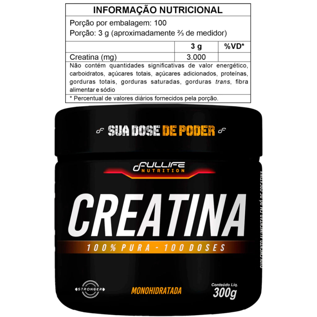 CREATINA 100% PURA FULLIFE 300G
