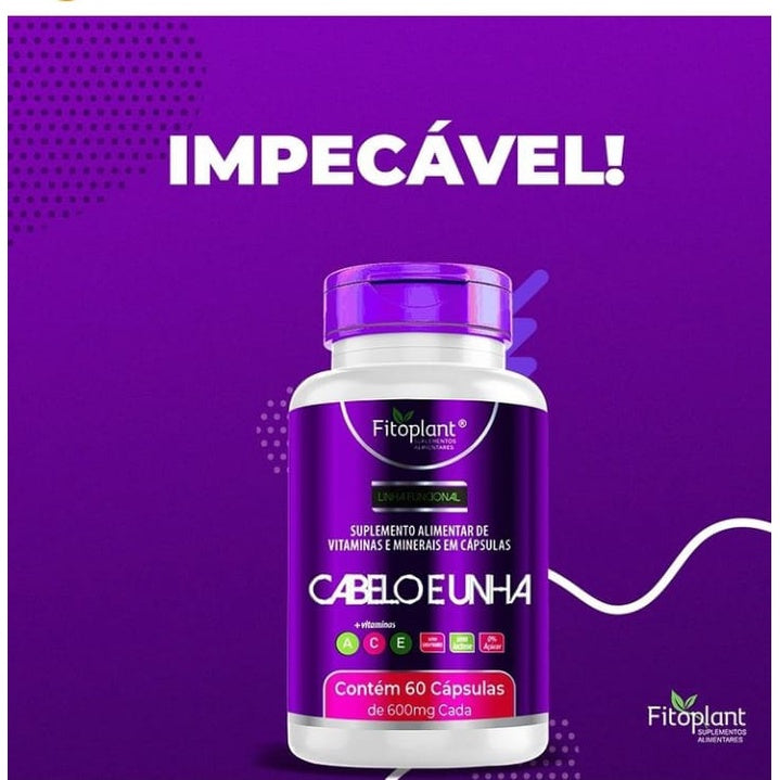 KIT 3 CABELO E UNHA 500 MG (60 CAPS CADA) FITOPLANT
