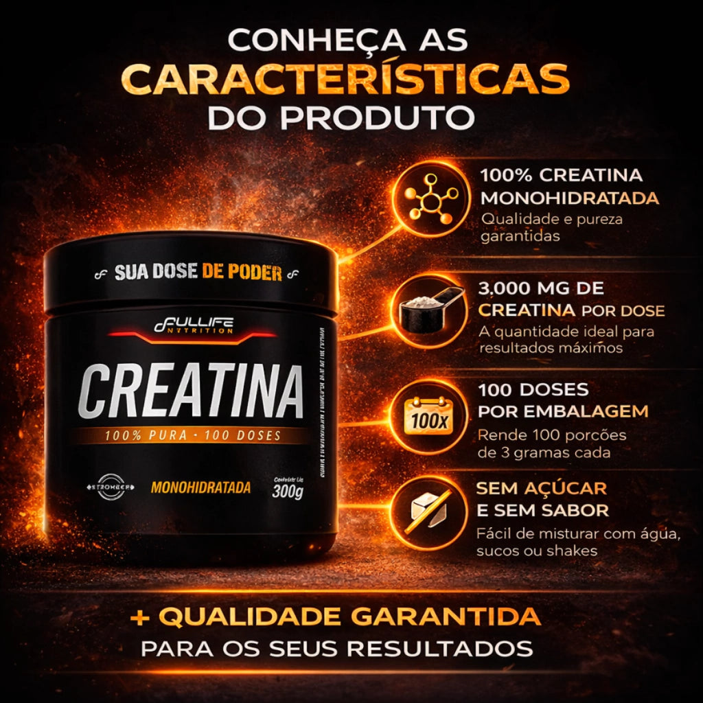 CREATINA 100% PURA FULLIFE 300G