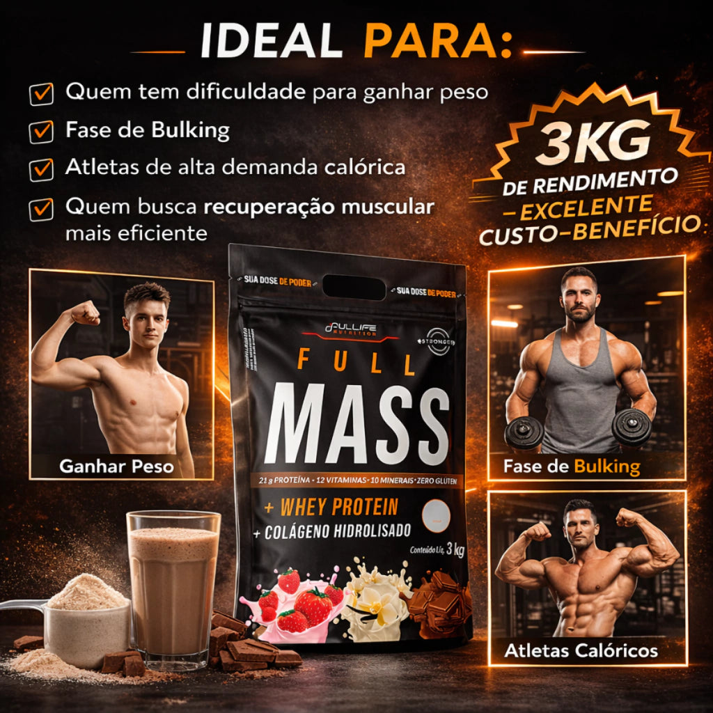 FULL MASS HIPERCALORICO 3KG FULLIFE