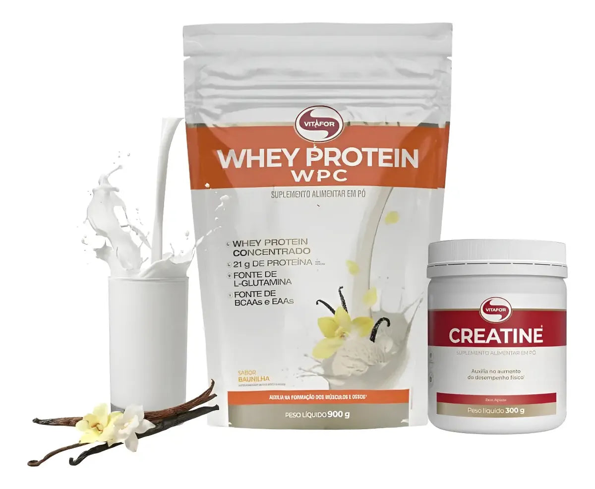 ( KIT ) WHEY PROTEIN WPC 900G + CREATINA VITAFOR 300G