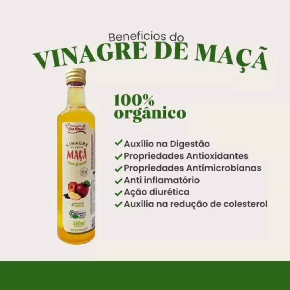 Vinagre de Maçã Orgânico 500ml - São Roque