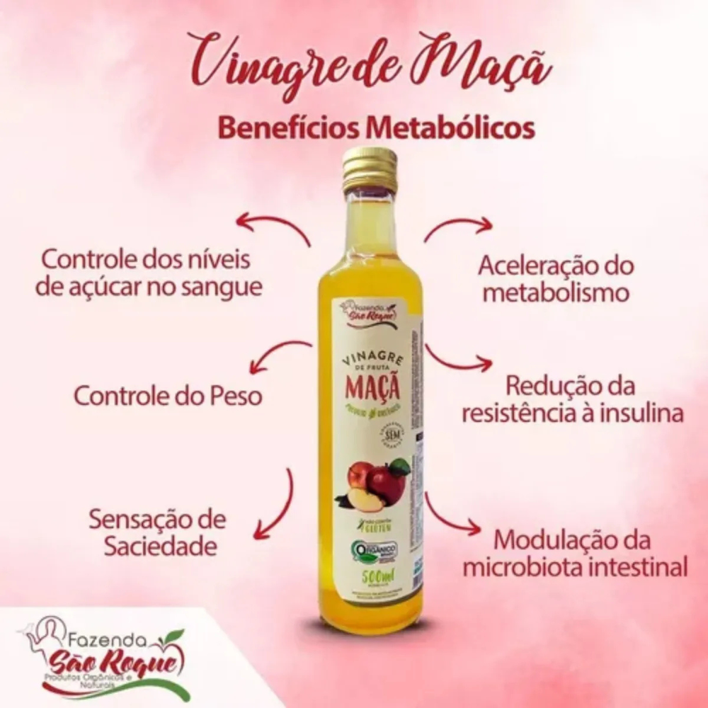 Vinagre de Maçã Orgânico 500ml - São Roque