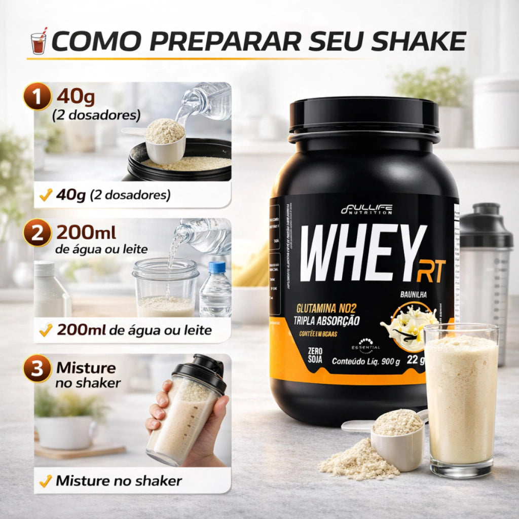 ( KIT ) WHEY RT 900G + CREATINA 300G PURA - FULLIFE