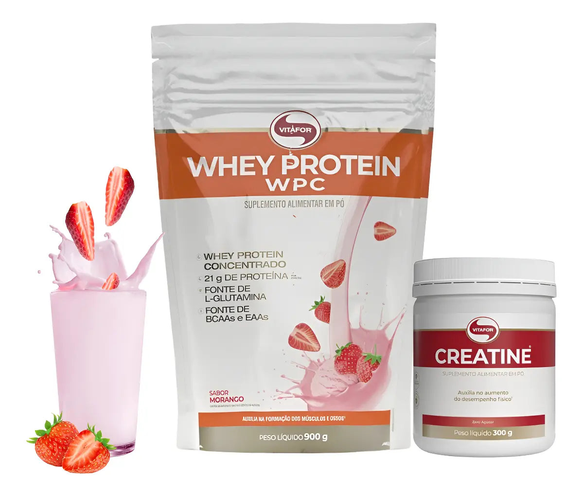 ( KIT ) WHEY PROTEIN WPC 900G + CREATINA VITAFOR 300G