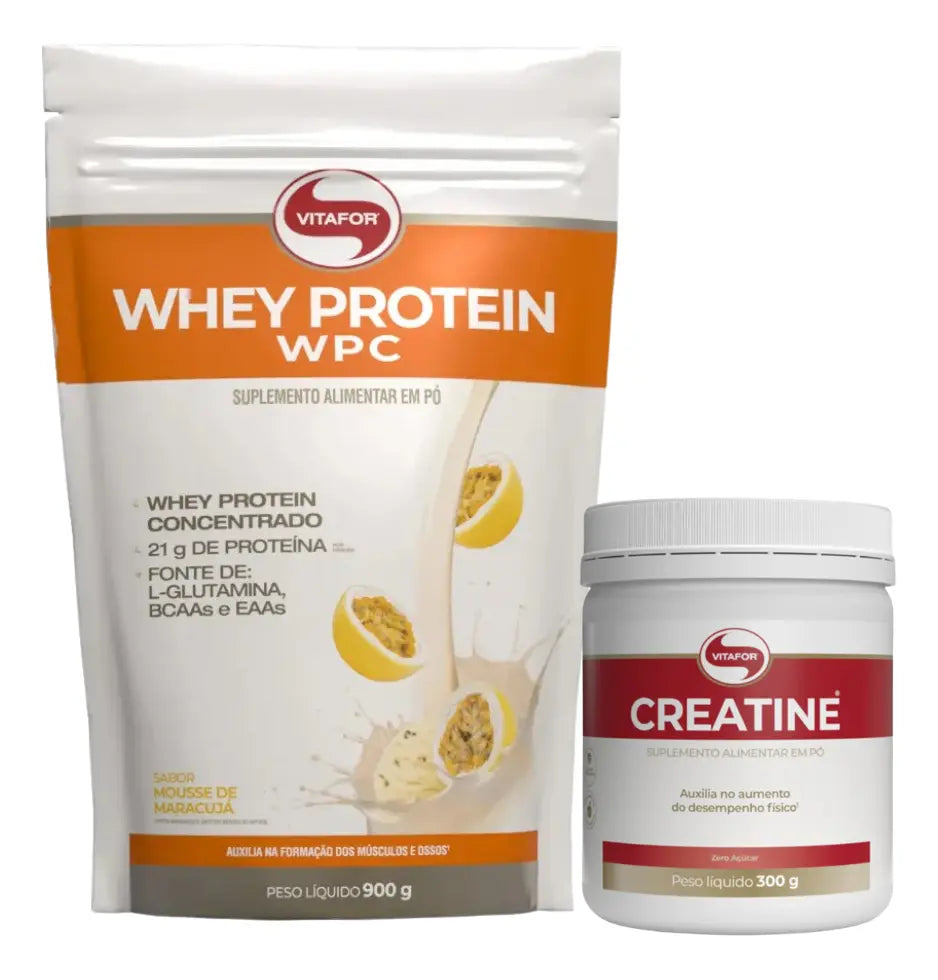 ( KIT ) WHEY PROTEIN WPC 900G + CREATINA VITAFOR 300G